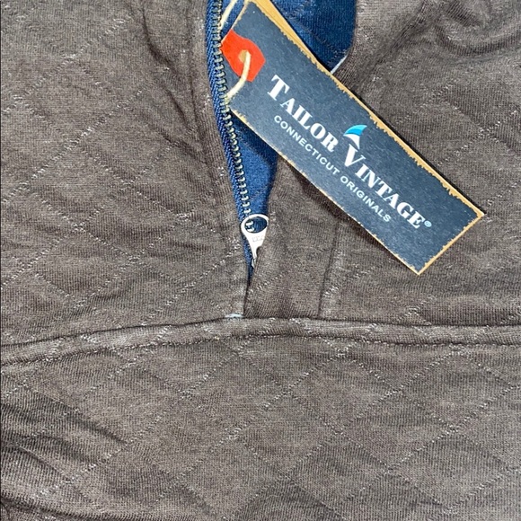 Tailor Vintage Quilted Knit 1/4 Zip - Black Coffee - Picture 4 of 8